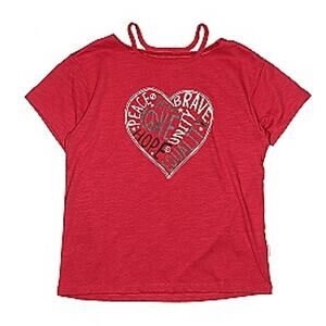 BCBGirls Red Short Sleeve T-Shirt Size 6X (Youth) Encouragement LOve Hope Heart